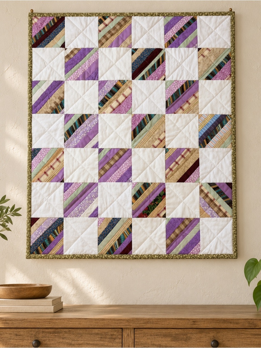 New Handmade Cotton Patchwork Quilt Wall Hanging 32 x 36